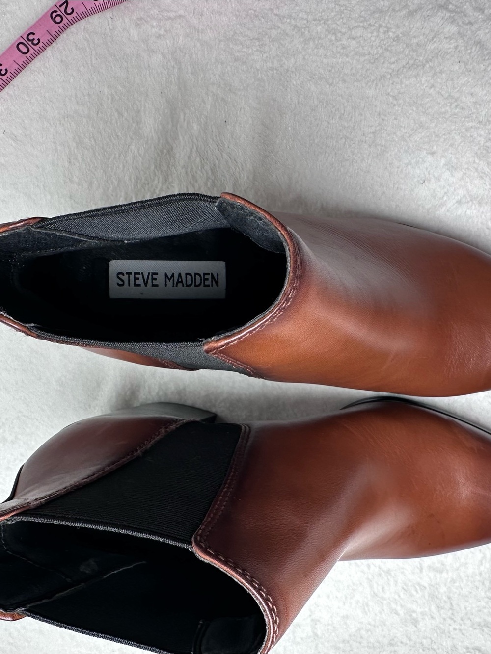NWOB Steve Madden Knoxi Cognac Leather Ankle Bootie Pointed Toe Leather Size 7M - Picture 14 of 14